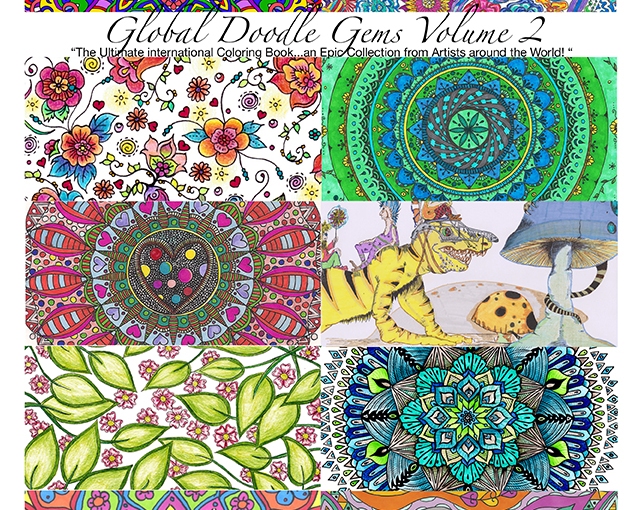 “Global Doodle Gems” Volume 2: “The Ultimate Coloring Book…an Epic Collection from Artists around the World! “